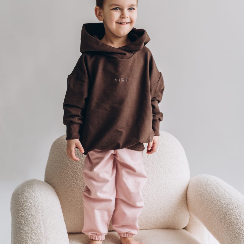 Spodnie oversize PUDROWY RÓŻ