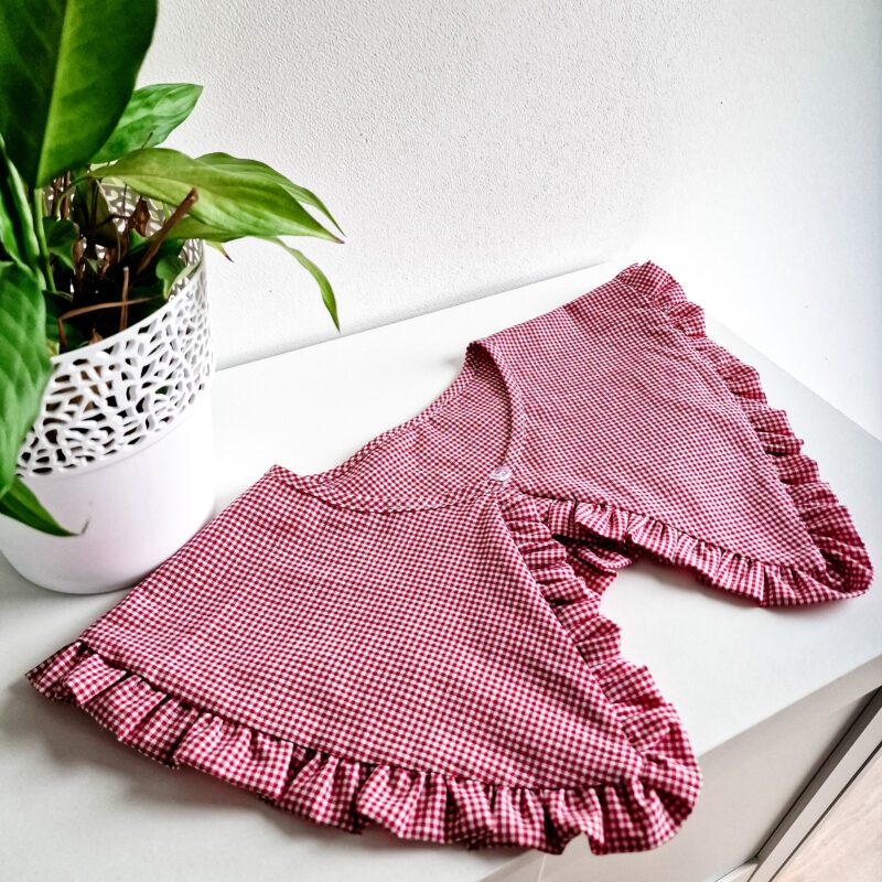 Kołnierzyk Krata CzerwonoBiała